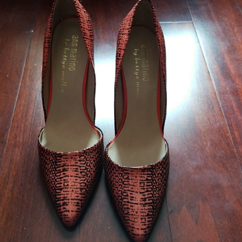 Orange and black heels